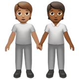 Apple design of the people holding hands: medium skin tone medium-dark skin tone emoji verson:ios 16.4