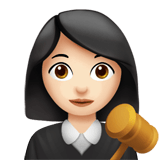 Apple design of the woman judge: light skin tone emoji verson:ios 16.4