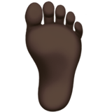 Apple design of the foot: dark skin tone emoji verson:ios 16.4
