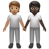 Apple design of the people holding hands: medium skin tone dark skin tone emoji verson:ios 16.4