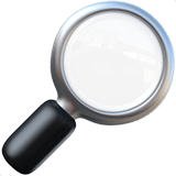 Apple design of the magnifying glass tilted right emoji verson:ios 16.4