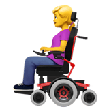 Apple design of the woman in motorized wheelchair emoji verson:ios 16.4