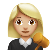 Apple design of the woman judge: medium-light skin tone emoji verson:ios 16.4