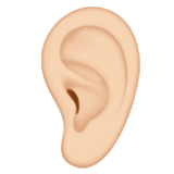 Apple design of the ear: light skin tone emoji verson:ios 16.4