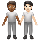 Apple design of the people holding hands: medium-dark skin tone light skin tone emoji verson:ios 16.4