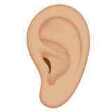 Apple design of the ear: medium-light skin tone emoji verson:ios 16.4