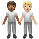 Apple design of the people holding hands: medium-dark skin tone medium-light skin tone emoji verson:ios 16.4