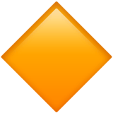 Apple design of the large orange diamond emoji verson:ios 16.4