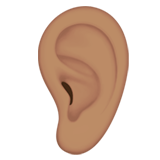 Apple design of the ear: medium skin tone emoji verson:ios 16.4