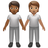 Apple design of the people holding hands: medium-dark skin tone medium skin tone emoji verson:ios 16.4