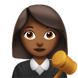 Apple design of the woman judge: medium-dark skin tone emoji verson:ios 16.4