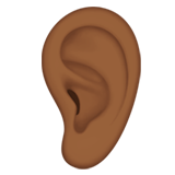 Apple design of the ear: medium-dark skin tone emoji verson:ios 16.4