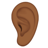 Apple design of the ear: medium-dark skin tone emoji verson:ios 16.4