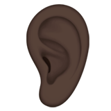 Apple design of the ear: dark skin tone emoji verson:ios 16.4
