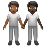 Apple design of the people holding hands: medium-dark skin tone dark skin tone emoji verson:ios 16.4