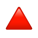 Apple design of the red triangle pointed up emoji verson:ios 16.4