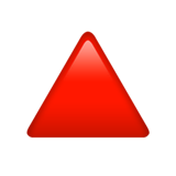 Apple design of the red triangle pointed up emoji verson:ios 16.4