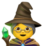 Apple design of the woman mage emoji verson:ios 16.4