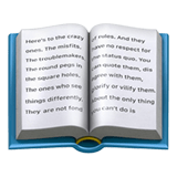 Apple design of the open book emoji verson:ios 16.4