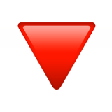 Apple design of the red triangle pointed down emoji verson:ios 16.4