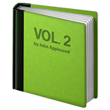 Apple design of the green book emoji verson:ios 16.4