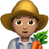 Apple design of the farmer: medium skin tone emoji verson:ios 16.4