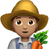 Apple design of the farmer: medium skin tone emoji verson:ios 16.4