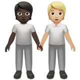 Apple design of the people holding hands: dark skin tone medium-light skin tone emoji verson:ios 16.4
