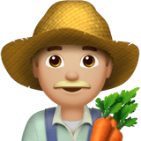 Apple design of the man farmer: medium-light skin tone emoji verson:ios 16.4