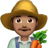 Apple design of the man farmer: medium skin tone emoji verson:ios 16.4