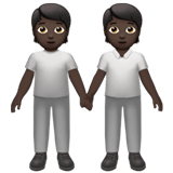 Apple design of the people holding hands: dark skin tone emoji verson:ios 16.4