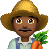 Apple design of the man farmer: medium-dark skin tone emoji verson:ios 16.4