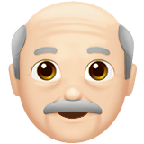 Apple design of the old man: light skin tone emoji verson:ios 16.4