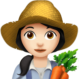 Apple design of the woman farmer: light skin tone emoji verson:ios 16.4