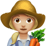 Apple design of the woman farmer: medium-light skin tone emoji verson:ios 16.4