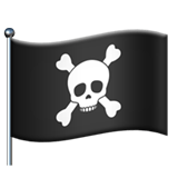 Apple design of the pirate flag emoji verson:ios 16.4