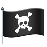 Apple design of the pirate flag emoji verson:ios 16.4