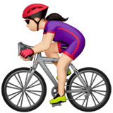 Apple design of the woman biking: light skin tone emoji verson:ios 16.4