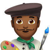 Apple design of the man artist: medium-dark skin tone emoji verson:ios 16.4