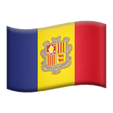 Apple design of the flag: Andorra emoji verson:ios 16.4