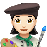 Apple design of the woman artist: light skin tone emoji verson:ios 16.4