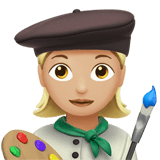Apple design of the woman artist: medium-light skin tone emoji verson:ios 16.4