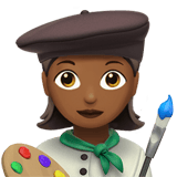 Apple design of the woman artist: medium-dark skin tone emoji verson:ios 16.4
