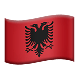 Apple design of the flag: Albania emoji verson:ios 16.4