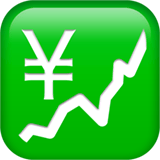 Apple design of the chart increasing with yen emoji verson:ios 16.4