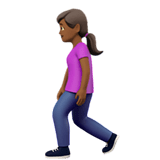 Apple design of the woman walking: medium-dark skin tone emoji verson:ios 16.4