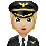 Apple design of the pilot: medium-light skin tone emoji verson:ios 16.4