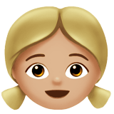 Apple design of the girl: medium-light skin tone emoji verson:ios 16.4