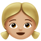 Apple design of the girl: medium-light skin tone emoji verson:ios 16.4