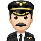 Apple design of the man pilot: light skin tone emoji verson:ios 16.4